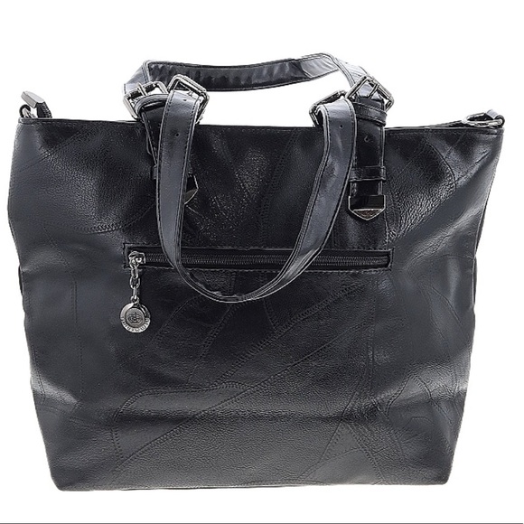 💗👛DESIGNER HANDBAG PURSE👛💗BAG BIG HUGE LARGE NWOT BLACK LEATHER👀LOOK - Picture 4 of 14